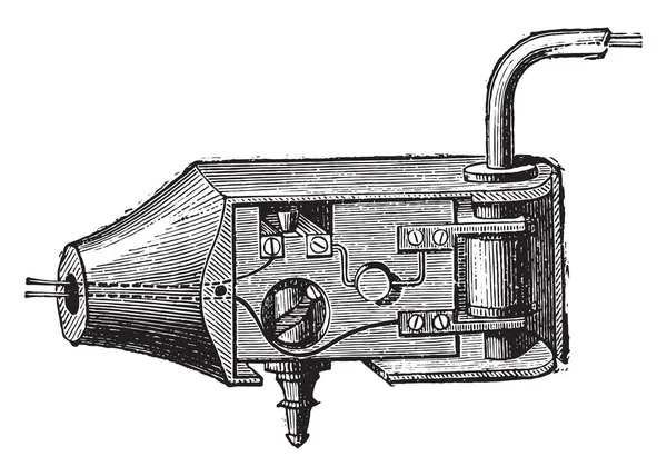 Articolazione Con Rubinetto Illustrazione Incisa Vintage Enciclopedia Industriale Lami 1875 — Vettoriale Stock