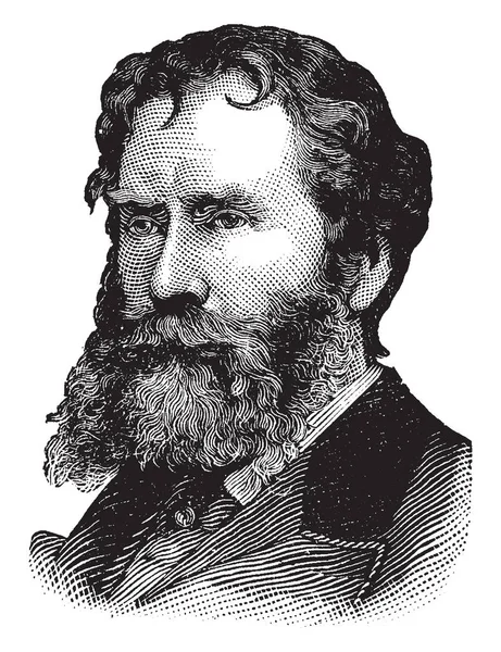 James Russel Lowell 1819 1891 American Romantic Poet Critic Editor — Stock Vector