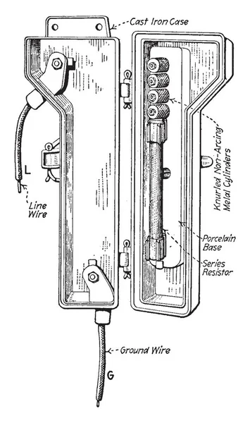 피뢰기 빈티지 그림으로 시리즈에 — 스톡 벡터