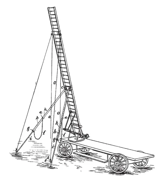 Esta Ilustração Representa Four Wheeled Cart Mount Para Ariel Ladder —  Vetores de Stock