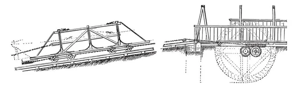 Incline Morris Canal Vintage Ingraverad Illustration Industriella Encyklopedi Lami 1875 — Stock vektor