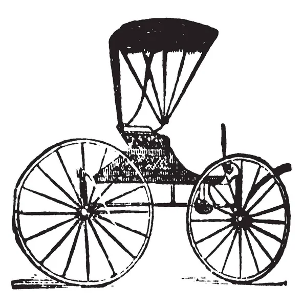 トップのバギーは光 輪車は一般的に 世紀後半の使用 ビンテージの線の描画や彫刻イラストです — ストックベクタ