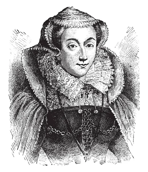 Skoç Kraliçesi Mary Portresi Bilinen Mary Stuart Yoksa Mary Ben — Stok Vektör