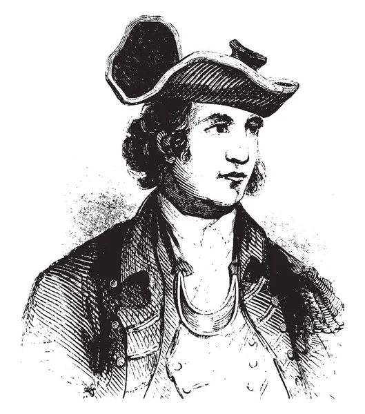 一般的なジョン サリバン 1740 1795 彼はアメリカの一般的なニューハンプシャーの知事と米国連邦判事 ビンテージ ライン描画または彫刻の図 — ストックベクタ