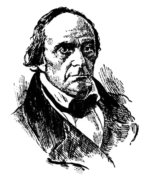 ダニエル ウェブスター 1782 1852 彼はアメリカの政治家 アメリカ合衆国家代表の上院議員からマサチューセッツ ビンテージの線描画や彫刻イラスト — ストックベクタ
