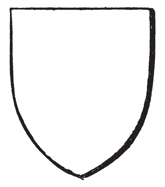 Couche Shield Escudo Heráldico Couche Desenho Linha Vintage Gravura Ilustração — Vetor de Stock