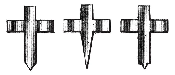 Kříž Fitchy Gules Mají Různé Formy Cross Fitchy Gules Vintage — Stockový vektor