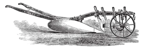 Arado Xlu Cooke Para Arado Profundo Terreno Duro Ilustración Grabada — Archivo Imágenes Vectoriales