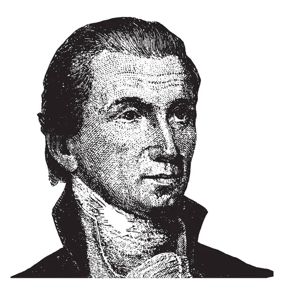 James Monroe 1758 1831 Fue Estadista Estadounidense Quinto Presidente Los — Archivo Imágenes Vectoriales