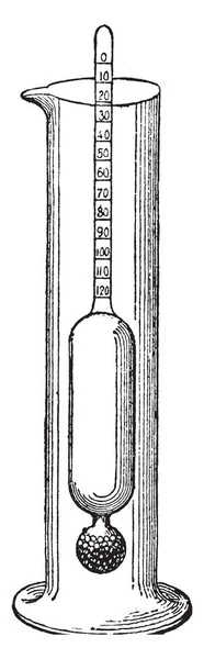 Species Hydrometer Determining Richness Milk Its Specific Gravity Vintage Line — Stock Vector