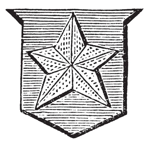 Kefal genellikle beş puan, vintage çizgi çizme veya oyma illüstrasyon çizilir.