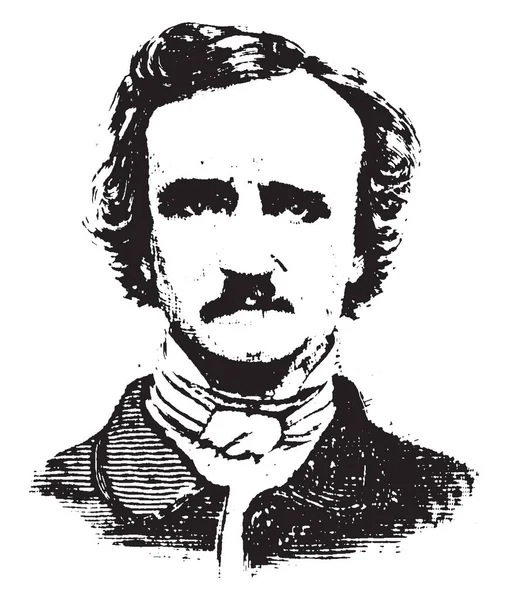 Edgar Poe 1809 1849 Był Amerykański Pisarz Redaktor Krytyk Literacki — Wektor stockowy