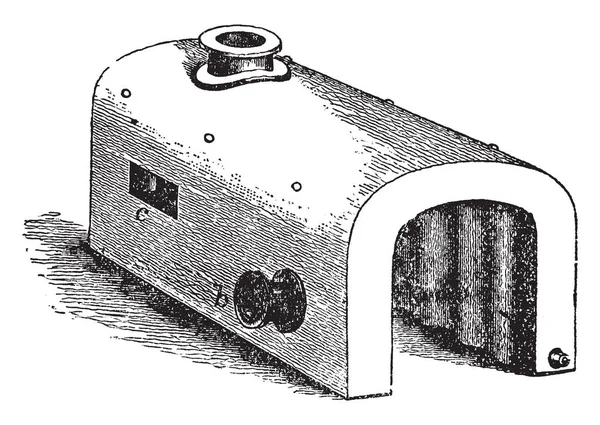 Ілюстрація Являє Собою Saddle Boiler Який Дуже Ефективною Формою Вінтажним — стоковий вектор