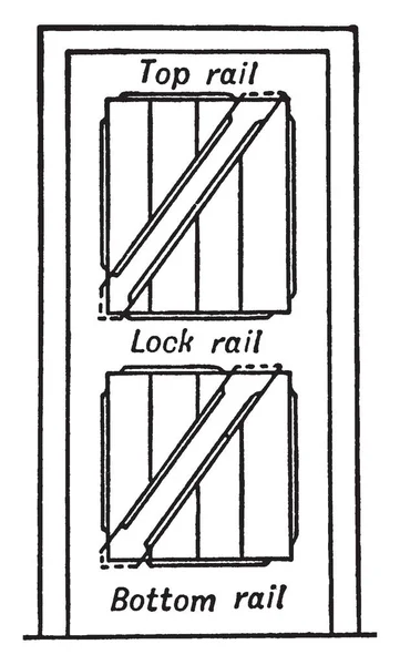Illustration Represents Framed Braced Door Which Consist Frame Strengthened Middle — Stock Vector