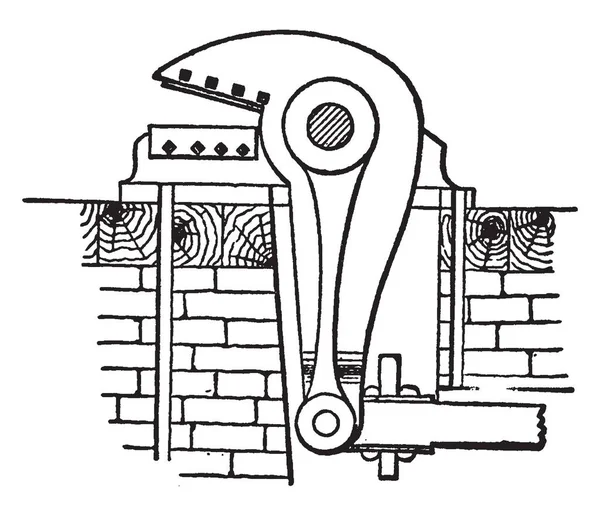 Diese Abbildung Repräsentiert Zuschneidescheren Die Bei Vielen Eisenhüttenwerken Vintage Strichzeichnungen — Stockvektor