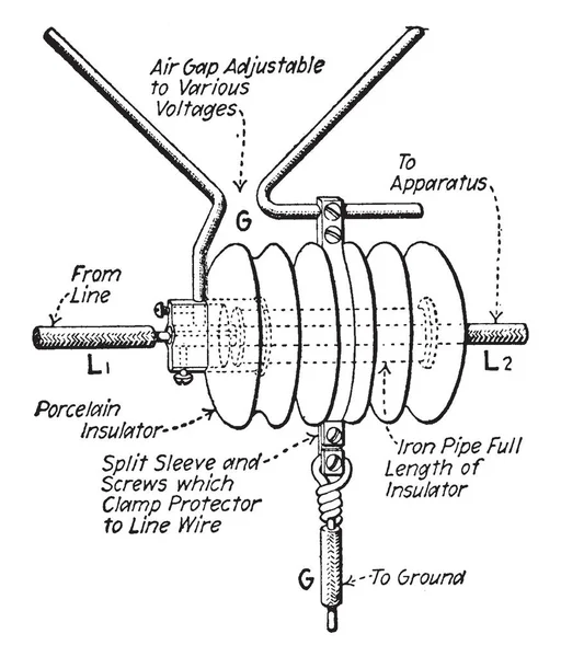 Cette Image Montre Fil Ligne Qui Est Écart Air Réglable — Image vectorielle