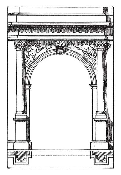 Római Arch Titus Klasszikus Görög Építészet Alkalmazásában Ókori Rómaiak Nehéz — Stock Vector