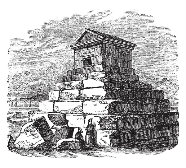 Grab Von Cyrus Cyrus Erblickte Bruder Artaxerxes Die Flucht Seiner — Stockvektor