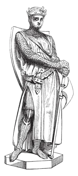 Статуя Сейер Квинси Рисунок Винтажной Линии Гравировка — стоковый вектор