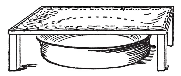 ビンテージの線描画や彫刻イラストで大きいストレーナーをここに示す — ストックベクタ