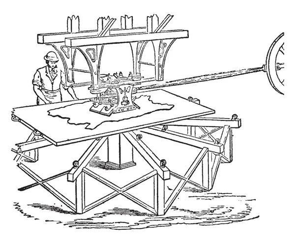 Иллюстрация Представляет Собой Scouring Machine Которая Значительной Степени Используется Curriers — стоковый вектор