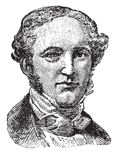 ジョージ プレンティス 1802 1870 彼はルイビル ジャーナル ビンテージの線描画や彫刻図のエディター — ストックベクタ