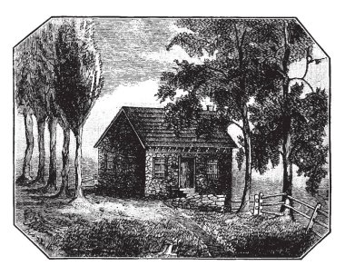 Wilson'ın okul-ev, Grays Ferry'nın en iyi okulları, vintage çizgi çizme veya illüstrasyon oyma Gray'in feribot, Philadelphia okul var mı.