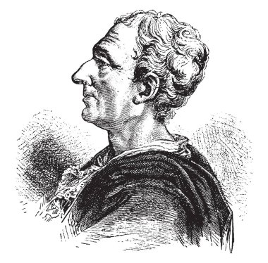 Montesquieu, 1689-1755, o bir Fransız avukat ve politik filozof, vintage çizgi çizme veya oyma illüstrasyon yapıldı.