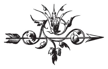 Bu tasarım Merkezi, vintage çizgi çizme veya oyma illüstrasyon ok var.