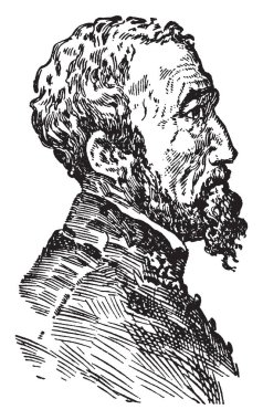 Michael Angelo Buonarroti, 1475-1564, o bir İtalyan heykeltıraş, ressam, mimar ve şair Yüksek Rönesans, vintage çizgi çizme veya oyma illüstrasyon yapıldı.