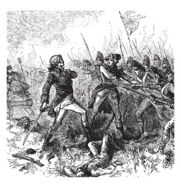 John Callendar kim topçu ranza Hill, bir İngiliz memur, vintage çizgi çizme veya oyma illüstrasyon tarafından kaydedilmiş komuta.