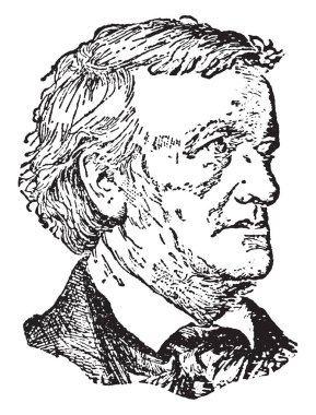 William Wagner, 1813-1883, o bir Alman besteci, tiyatro yönetmeni, polemicist ve orkestra şefi, vintage çizgi çizme veya oyma illüstrasyon yapıldı.