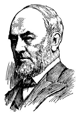 Efendim William Mortimer Clark, 1836-1915, o bir Kanadalı avukat, politikacı ve Ontario, vintage çizgi çizme veya oyma illüstrasyon Vali Yardımcısı yapıldı.