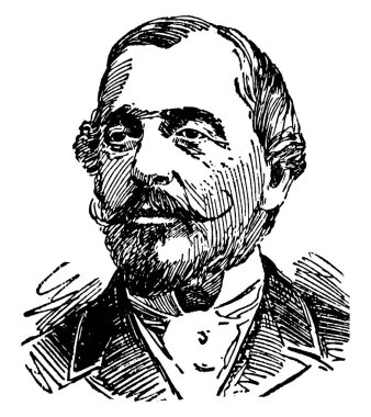 Bir İngiliz kamu görevlisi, Victoria toplumun önde gelen üye ve Kanada, vintage çizgi çizme veya oyma illüstrasyon Valisi Marquis Dufferin, 1826-1902, o oldu