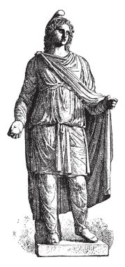 Paris heykel, vintage illüstrasyon kazınmış.