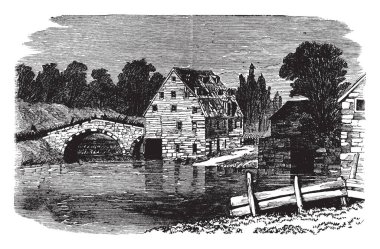 Antietam olarak da bilinen Sharpsburg savaş özellikle içinde Güney Amerika Birleşik Devletleri 17 Eylül 1862 yılında mücadele oldu, vintage çizgi çizme veya oyma illüstrasyon.