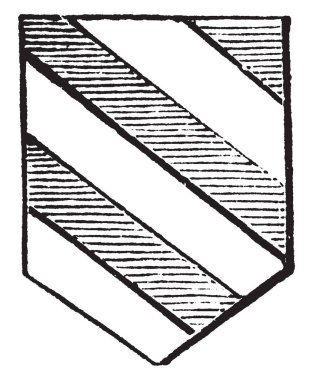 Bendy sıradan değişen metal ve renk, vintage çizgi çizme veya oyma illüstrasyon.