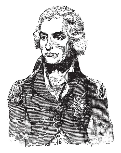 ホレイショ ネルソン 1758 1805 彼だった高貴な海軍 ビンテージの線描画や彫刻イラストで英国旗官 — ストックベクタ