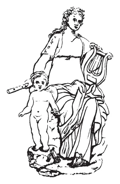 Цьому Зображенні Жінка Дитина Мати Тієї Дитини Каже Ним Пісню — стоковий вектор