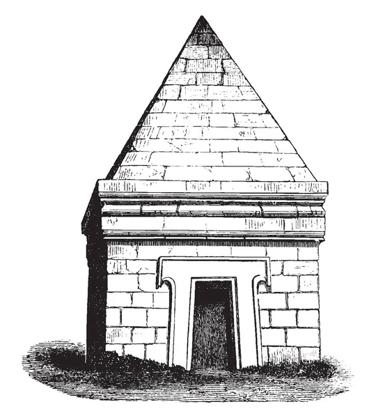 Etruskiska Graven Castel Dʼasso Mest Intressanta Monumenten Etruskiska Arkitektur Huvuddelen — Stock vektor