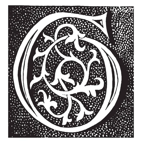 Декоративная Декоративная Буква Рисунок Винтажной Линии Гравировка — стоковый вектор
