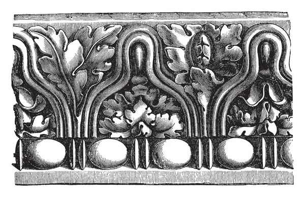 Roman Cornice Ornamented Taklist Med Pearl Beading Massiva Karaktären Romersk — Stock vektor