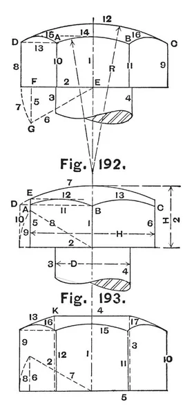 Diagramm Des Schraubenkopfes Basiert Auf Dem Durchmesser Der Gesamten Schraube — Stockvektor