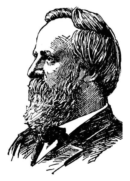 ラザフォード ヘイズ 1822 1893 1877 年から 1881 アメリカ合衆国のオハイオ州 ヴィンテージの線描画や彫刻イラストの知事 — ストックベクタ