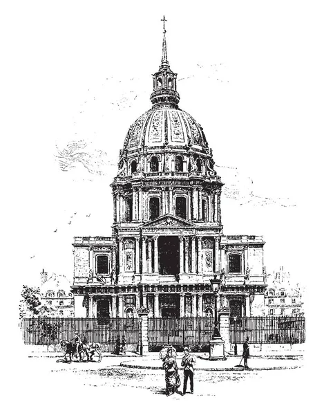 Iglesia Del Hotel Des Invalides Situada Distrito París Francia Este — Vector de stock