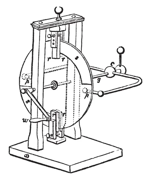 Deze Afbeelding Vertegenwoordigt Functie Van Elektrische Machine Vintage Lijntekening Gravure — Stockvector