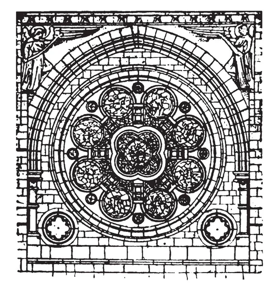 Rueda Catherine Ventana Ornamental Una Forma Circular Con Rosetas Divisiones — Archivo Imágenes Vectoriales