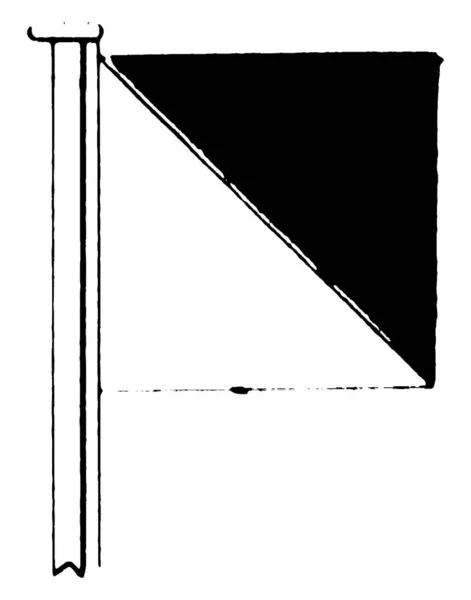 Internationale Codeflagge Für Den Buchstaben Flagge Quadratischer Form Mit Zwei — Stockvektor