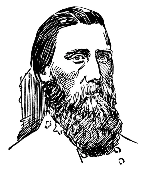 General John Hood 1831 1879 Confederate General American Civil War — Stock Vector