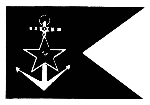 Esta Ilustração Representa Homem Guerra Russo Bandeira 1923 Desenho Linha — Vetor de Stock